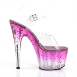 Pleaser STARDUST-708T Clear/Purple-Clear Platform Sandal Shoes