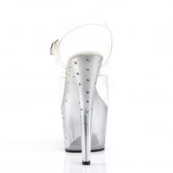 Pleaser STARDUST-708T Clear/Silver-Clear Platform Sandal 11 Pleaser STARDUST-708T Clear/Silver-Clear Platform Sandal