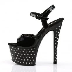 Pleaser STARDUST-709 Black Patent Platform Sandal Shoes