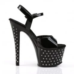 Pleaser STARDUST-709 Black Patent Platform Sandal Shoes