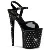 Pleaser STARDUST-809 Black Patent Platform Sandal Shoes