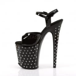 Pleaser STARDUST-809 Black Patent Platform Sandal Shoes