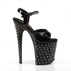 Pleaser STARDUST-809 Black Patent Platform Sandal Shoes