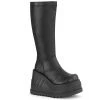 Demonia STOMP-200 Black Stretch Vegan Leather Knee Boot Coming Soon (Pre-Order)