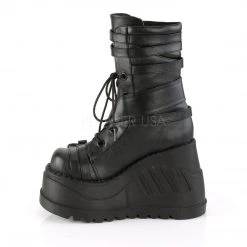 Demonia Boots STOMP-26 Black Vegan Leather Mid-Calf Boot 10 Demonia Boots STOMP-26 Black Vegan Leather Mid-Calf Boot