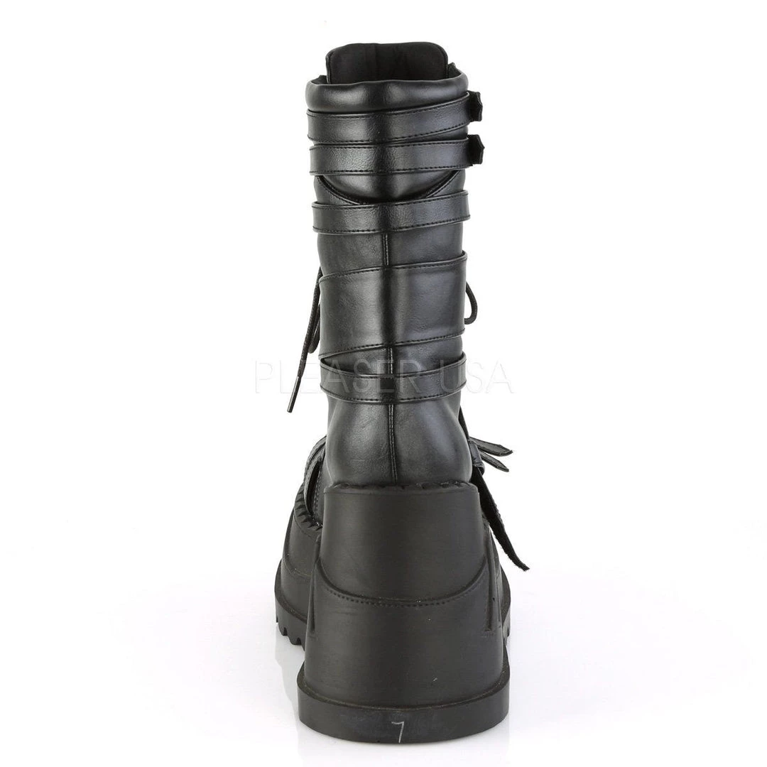 Demonia Boots STOMP-26 Black Vegan Leather Mid-Calf Boot 6 Demonia Boots STOMP-26 Black Vegan Leather Mid-Calf Boot