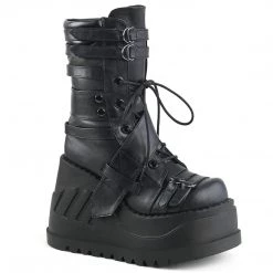 Demonia Boots STOMP-26 Black Vegan Leather Mid-Calf Boot 13 Demonia Boots STOMP-26 Black Vegan Leather Mid-Calf Boot