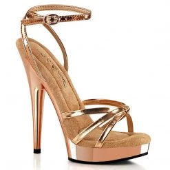 Fabulicious New Arrivals SULTRY-638 Rose Gold Metallic Pu/Rose Gold Chrome