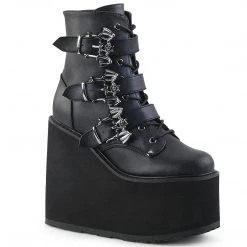 Demonia SWING-103 Black Vegan Leather Ankle Boot