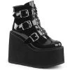 Demonia SWING-105 Black Patent Ankle Boot
