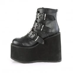 Demonia SWING-105 Black Vegan Leather Ankle Boot Boots