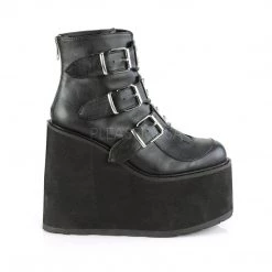 Demonia SWING-105 Black Vegan Leather Ankle Boot Boots
