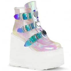 Demonia SWING-105 Pearl Iridescent Vegan Leather Ankle Boot Boots