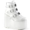 Demonia Boots SWING-105 White Vegan Leather Ankle Boot