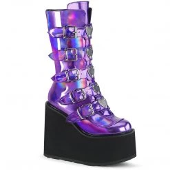 Demonia SWING-230 Purple Holo Mid-Calf Boot