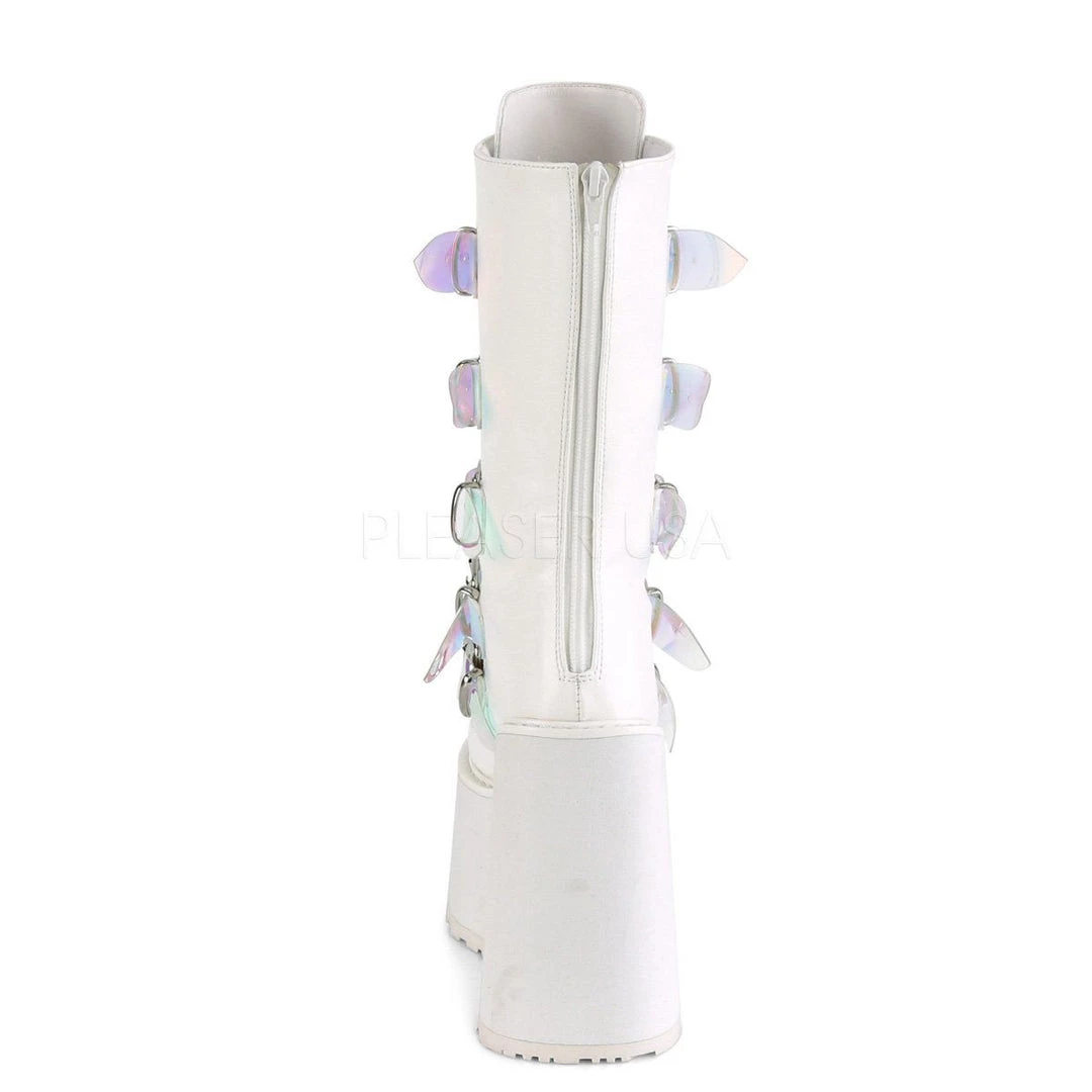 Demonia Boots SWING-230 White Vegan Leather Mid-Calf Boot 6 Demonia Boots SWING-230 White Vegan Leather Mid-Calf Boot