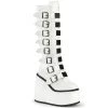 Demonia SWING-815 White Vegan Leather Knee Boot Boots