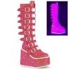 Demonia SWING-815UV Pink Glitter Knee Boot