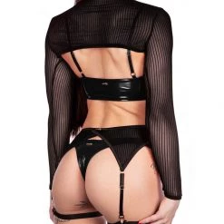 Naughty Thoughts See Through Garter Belt BLACK