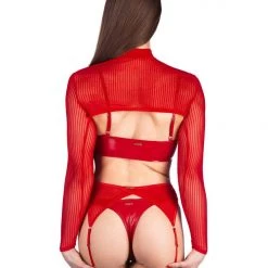 Naughty Thoughts See Through Garter Belt RED