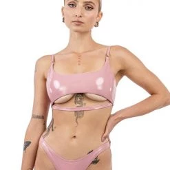 Naughty Thoughts Sinner Vinyl Thong PINK