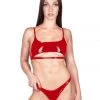 Naughty Thoughts Sinner Vinyl Underboob Top RED