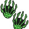 Pastease Skeleton Hands: Zombie Neon Green/UV Reactive Boney Hands Nipple Pasties