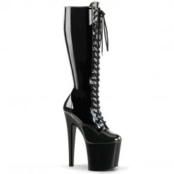 Pleaser Boots TABOO-2023 Black Stretch Patent Knee Boot