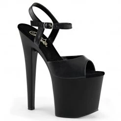 Pleaser TABOO-709 Black Faux Leather Platform Sandal Shoes