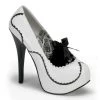 Bordello TEEZE-01 White-Black Patent