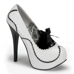 Bordello TEEZE-01 White-Black Patent