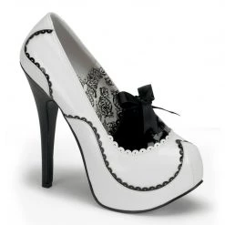 Bordello TEEZE-01 White-Black Patent