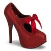 Bordello Shoes TEEZE-04G Red Mini Glitter