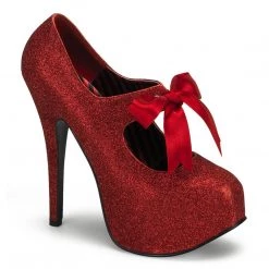 Bordello Shoes TEEZE-04G Red Mini Glitter