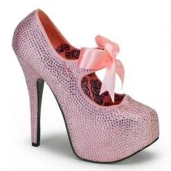 Bordello TEEZE-04R Baby Pink Rhinestones Shoes