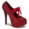 Bordello TEEZE-04R Red Rhinestones Shoes