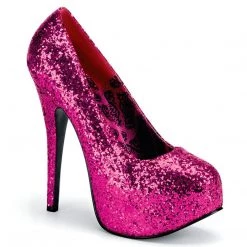 Bordello Shoes TEEZE-06G Hot Pink Glitter