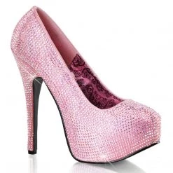 Bordello TEEZE-06R Baby Pink-Iridescent Rhinestone