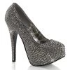 Bordello Shoes TEEZE-06R Gray-Pewter Rhinestone