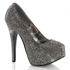 Bordello Shoes TEEZE-06R Gray-Pewter Rhinestone