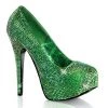 Bordello TEEZE-06R Green-Iridescent Rhinestone Shoes