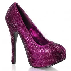 Bordello Shoes TEEZE-06R Purple Rhinestone