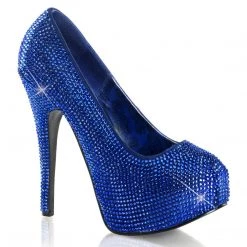 Bordello TEEZE-06R Royal Blue Rhinestone Shoes