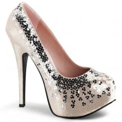 Fabulicious Shoes TEEZE-06SQ Blush Sequined Metallic Fabric