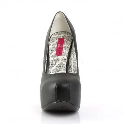 Pleaser Pink Label TEEZE-06W Black Faux Leather Shoes