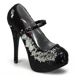 Bordello TEEZE-07SQ Black-Silver Sequins