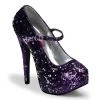 Bordello TEEZE-07SQ Purple-Silver Sequins Shoes