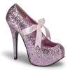 Bordello TEEZE-10G Baby Pink Glitter Shoes