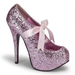 Bordello TEEZE-10G Baby Pink Glitter Shoes