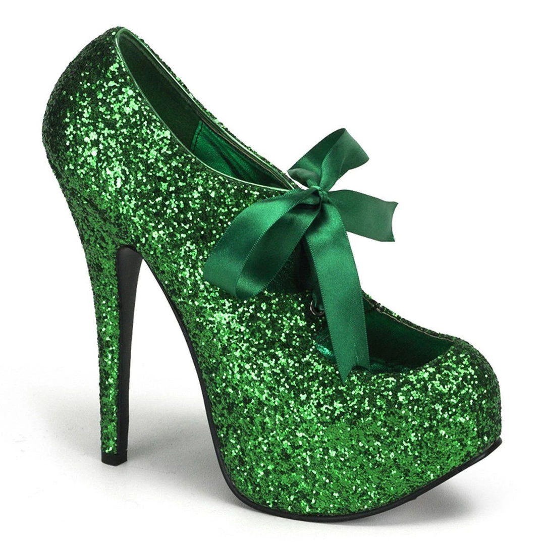 Bordello Shoes TEEZE-10G Green Glitter 3 Bordello Shoes TEEZE-10G Green Glitter